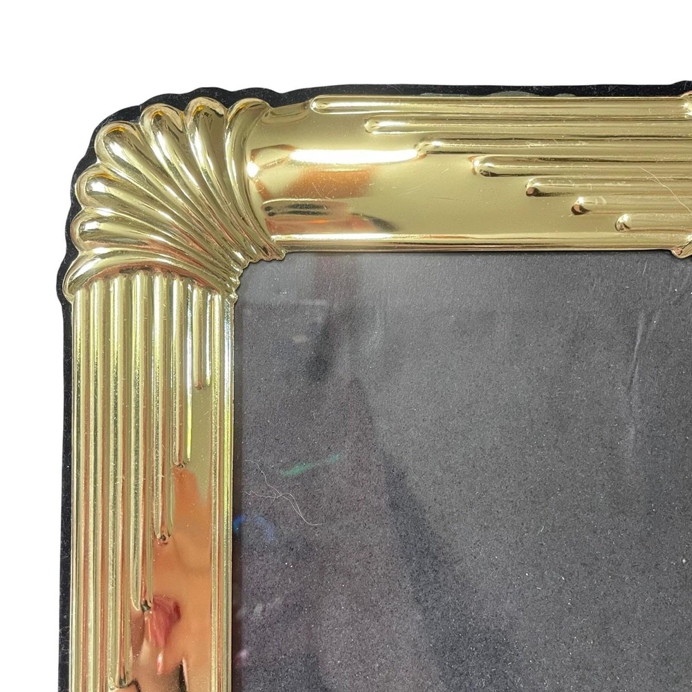 Vtg gold art nouveau Modern regency 5x7 Picture Frame Ornate Etched filigree
